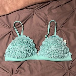 Teal crochet medium so bathing suit top never worn